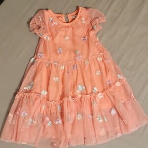 Nanette Lepore Orange Tiered Ruffled Sundress